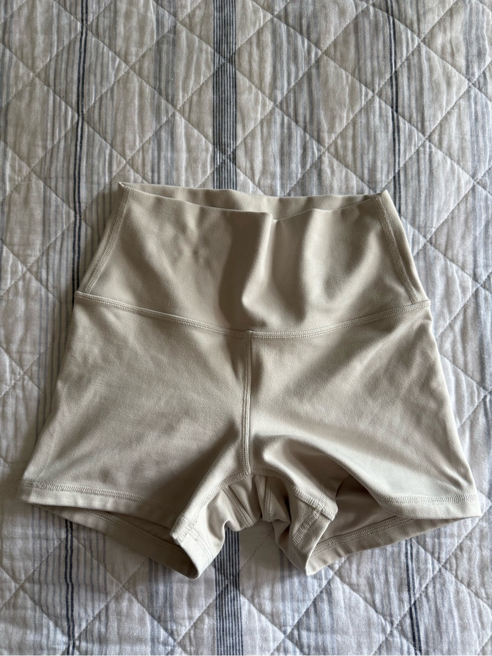 Gilly Hicks Cream High-Waist Athletic Shorts